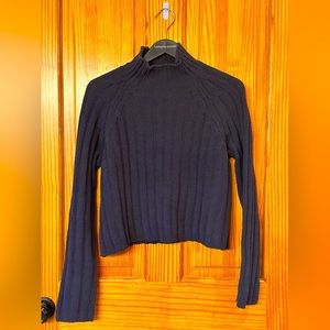 American Eagle Black Cropped Turtleneck Sweater Sz S